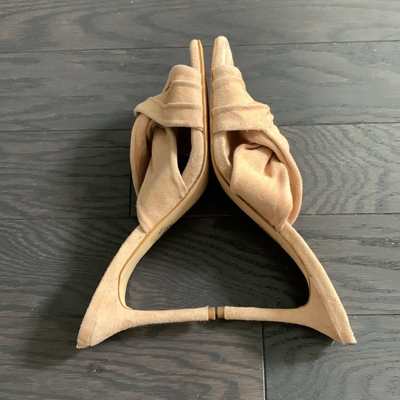 Guess Suede (Leather Upper) Tan Backless Heels - Picture 3 of 6